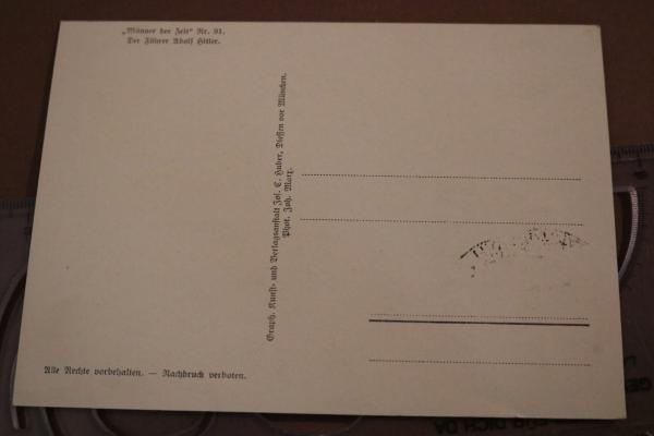 old AK - Men of the Time No. 91 - Portrait of A. Hitler with special cancellation Munich